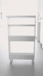 Förvaringsvagn på hjul vit 80,5 x 45,5 cm