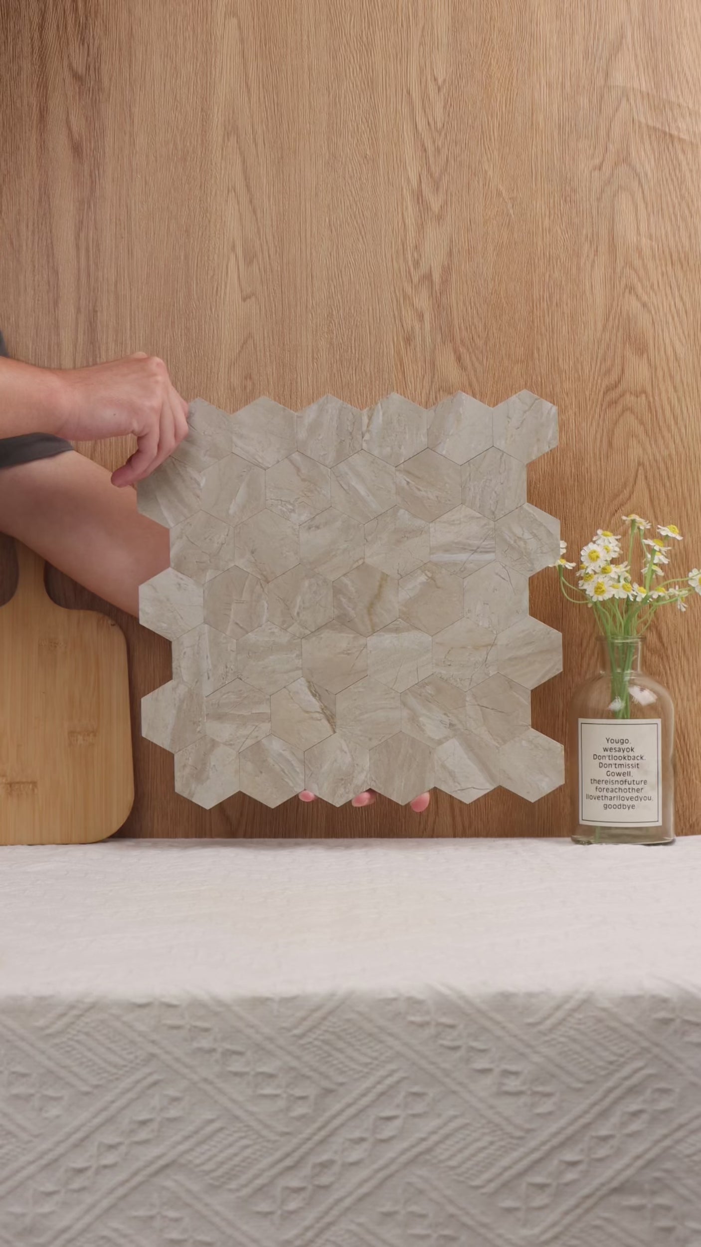 Grace hexagon selvklebende veggfliser