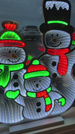 Snømenn LED lysskilt tosidig 66 cm