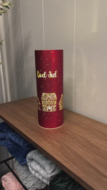 Lyslykt LED God Jul rød 9 x 25 cm