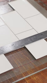 10-pack Subway vita självhäftande väggplattor