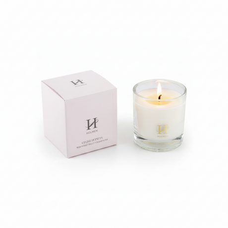 Duftlys Raspberry Champagne 140 g i glass fra Holmen