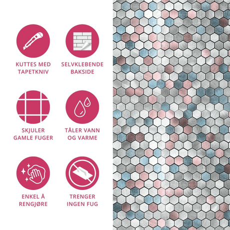 Miami selvklebende veggfliser