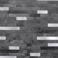 10-pk Stein mørk grå selvklebende veggfliser