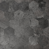 10-pk Hexagon mørkegrå betong selvklebende veggfliser