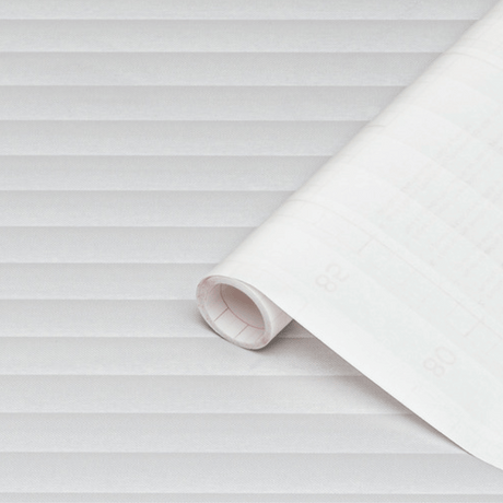 Jalousie vindusfolie med frostet stripemønster, gir privatliv og slipper inn dagslys