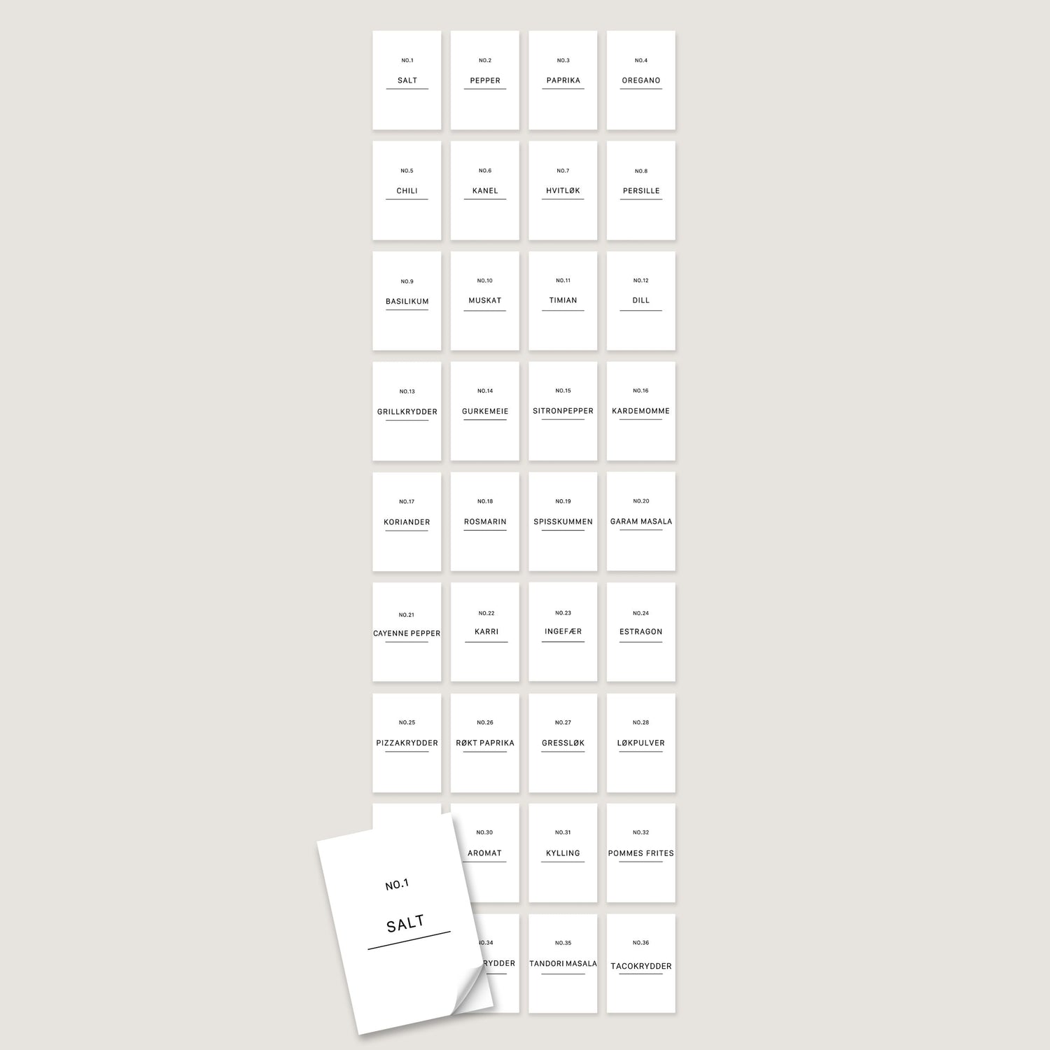 36-pack Etiketter kryddburkar