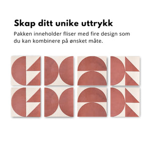 Neu Coral red selvklebende fliser