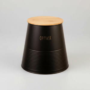 Box för diskmedel, svart metall