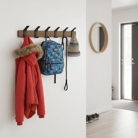 Veggmontert knaggrekke brun 50 x 10 cm - Lindas Dekor