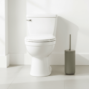 Baderomstilbehør i olivengrønn med minimalistisk form