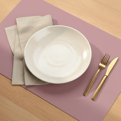 Rose bordbrikke flat lay