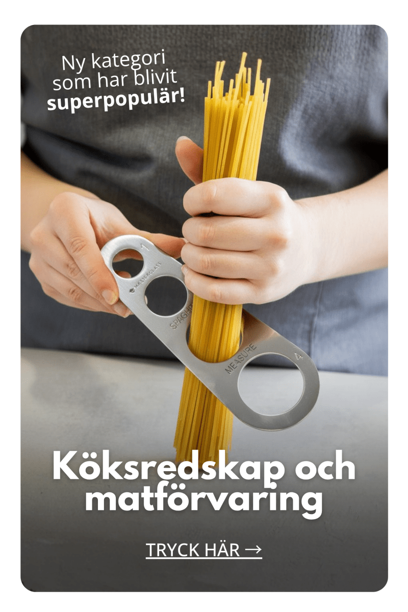 Person använder spaghettimått för pasta i kategorin köksredskap och matförvaring