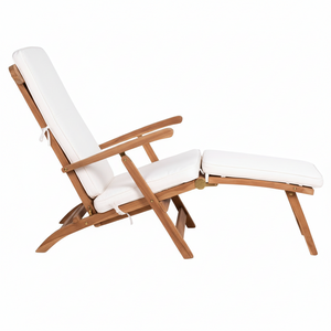 Dekkstol i teak og bomull til hage og terrasse