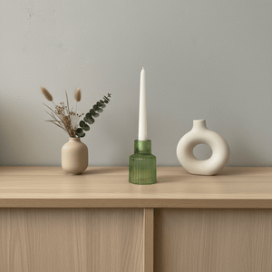 Vendbar lysestake grønn 8,8 cm - Lindas Dekor
