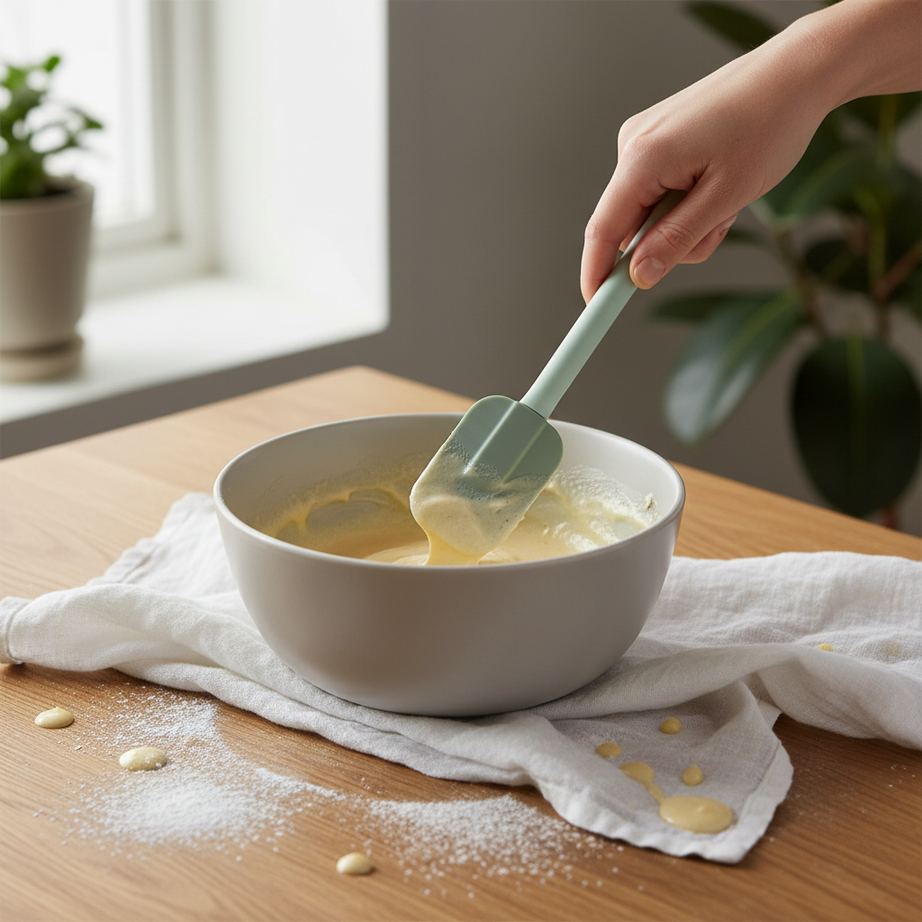 Pipingmössaskrapa för kakedeig