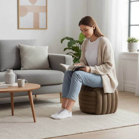 Napier puff brun ø48 cm