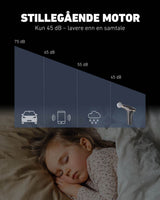 SKG FS700 massasjepistol med stillegående børsteløs motor på kun 45 dB – lavere enn en samtale, ideell for bruk hjemme eller på jobb.