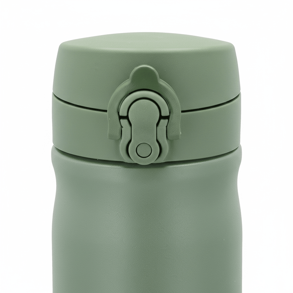 Grønn termokopp i rustfritt stål med drikkelokk fra Thermos