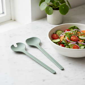 Utkast Salatskje og salatgaffel fra Mepal Silueta i matt Nordic sage