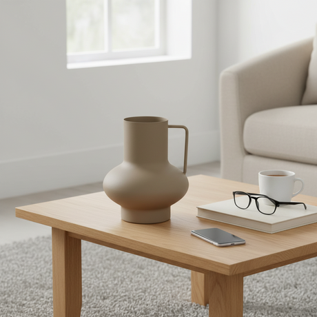 Vase matt sand sinkhåndtak håndholdt demonstrasjon størrelse
