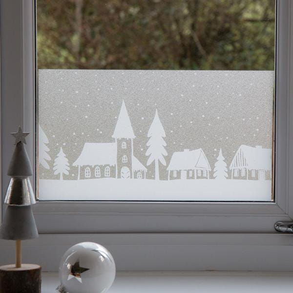 Begränsad statisk vinterstad fönsterfolie - Lindas Dekor