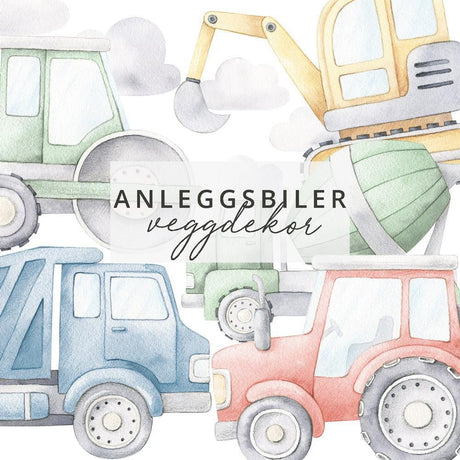 Anläggningsbilar klistermärken - Lindas Dekor