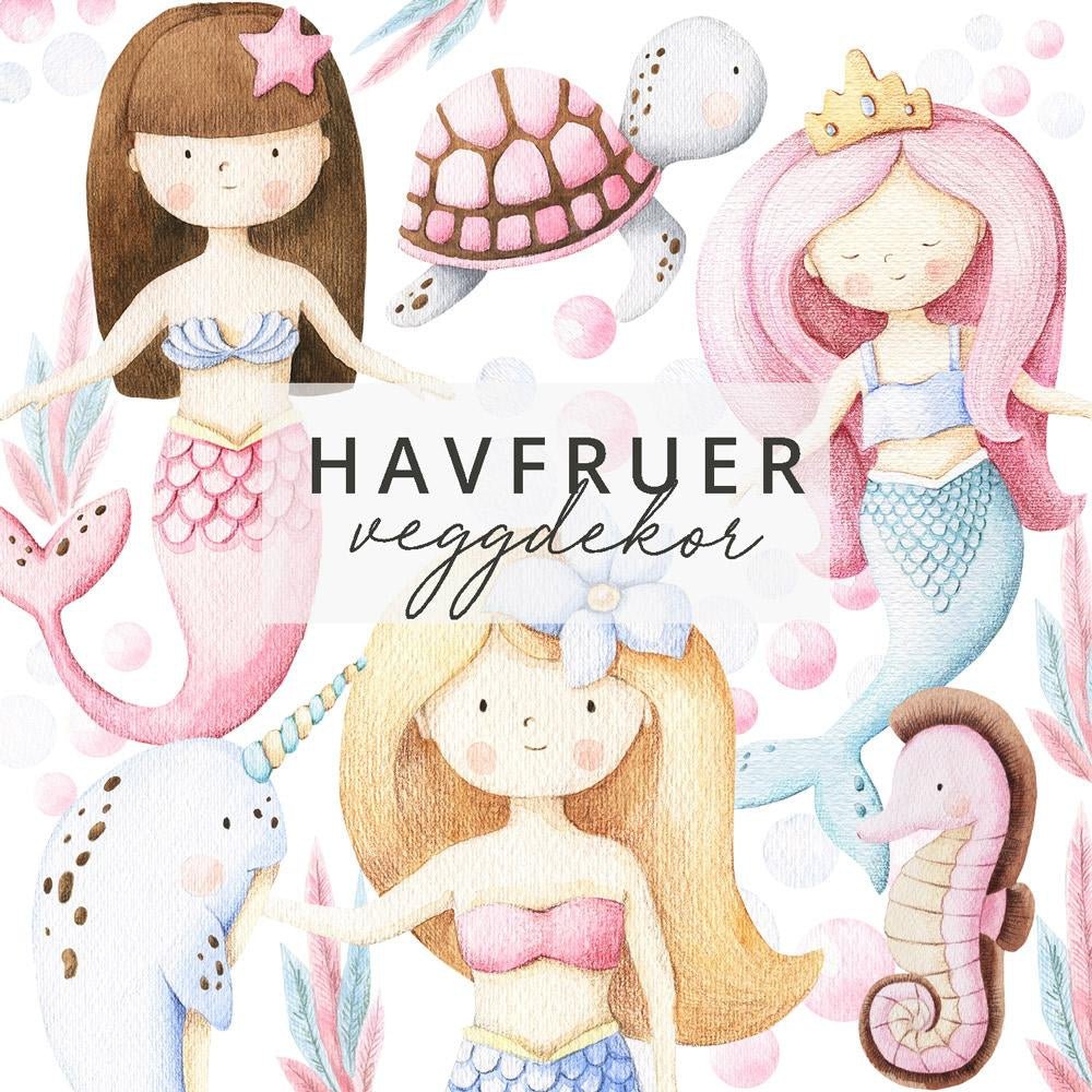 Sjöjungfrus klistermärken - Lindas Dekor