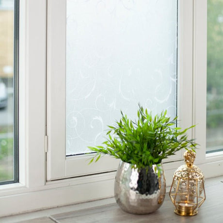 Static Scroll Flower vindusfolie - Lindas Dekor