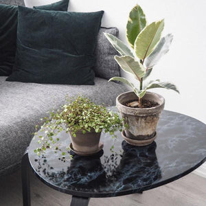 Marmor svart/blå kontaktplast