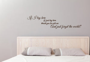 If i lay here, liten
