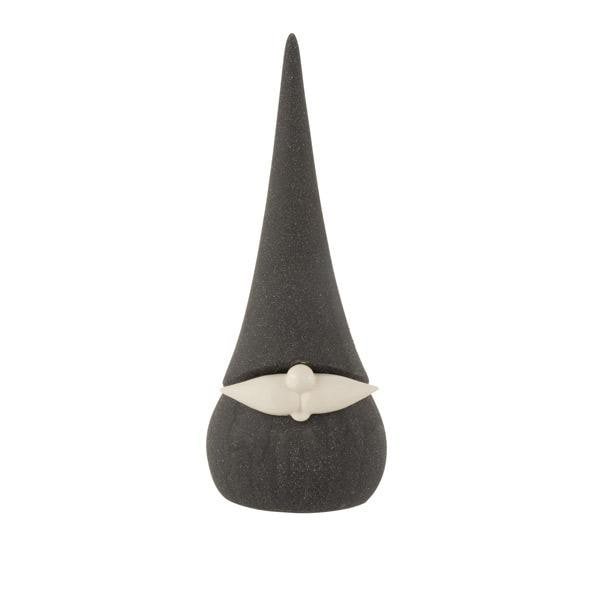 Keramik tomte svart, stor