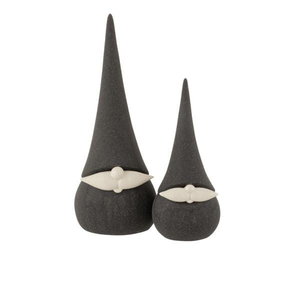 Keramik tomte svart, stor
