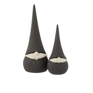Keramik tomte svart, stor