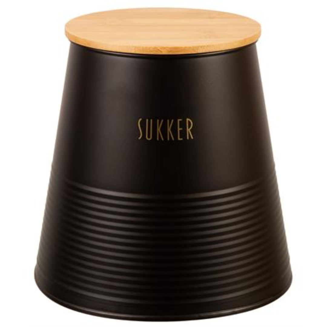 Boks sukker, sort metall