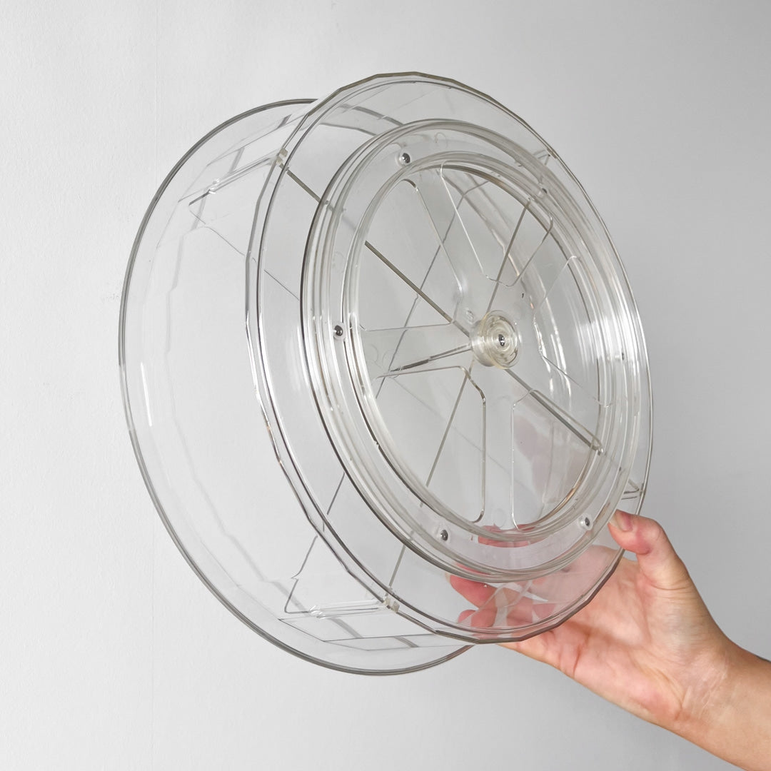 Skivspelare med hög kant, transparent