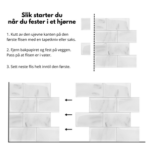Subway marmor självhäftande väggplattor