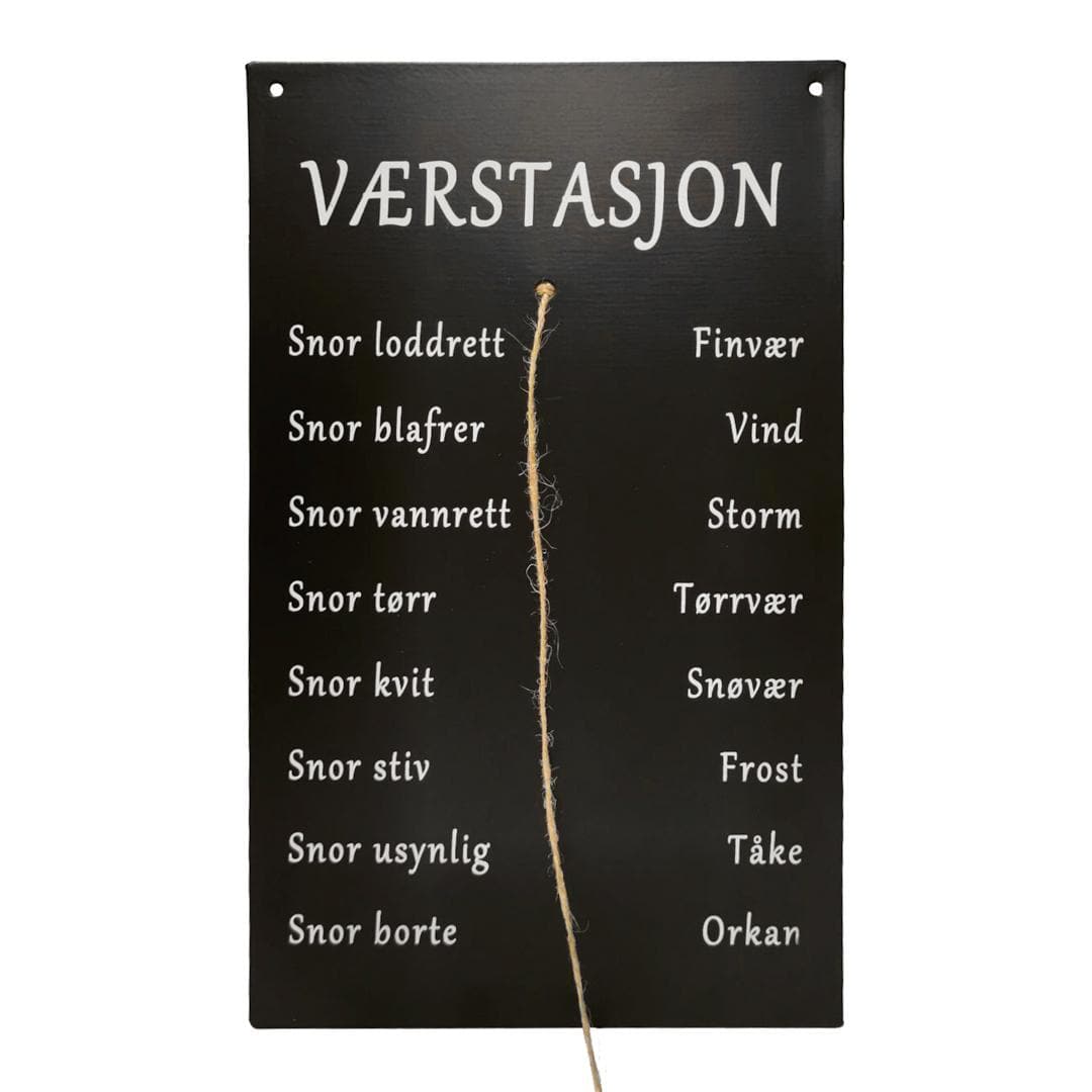 Väderstationsskylt, svart