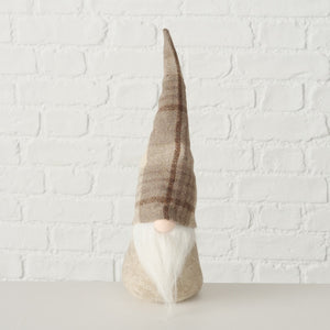 Tomtefigur Tartany vit, beige