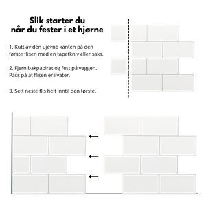Subway vita självhäftande väggplattor